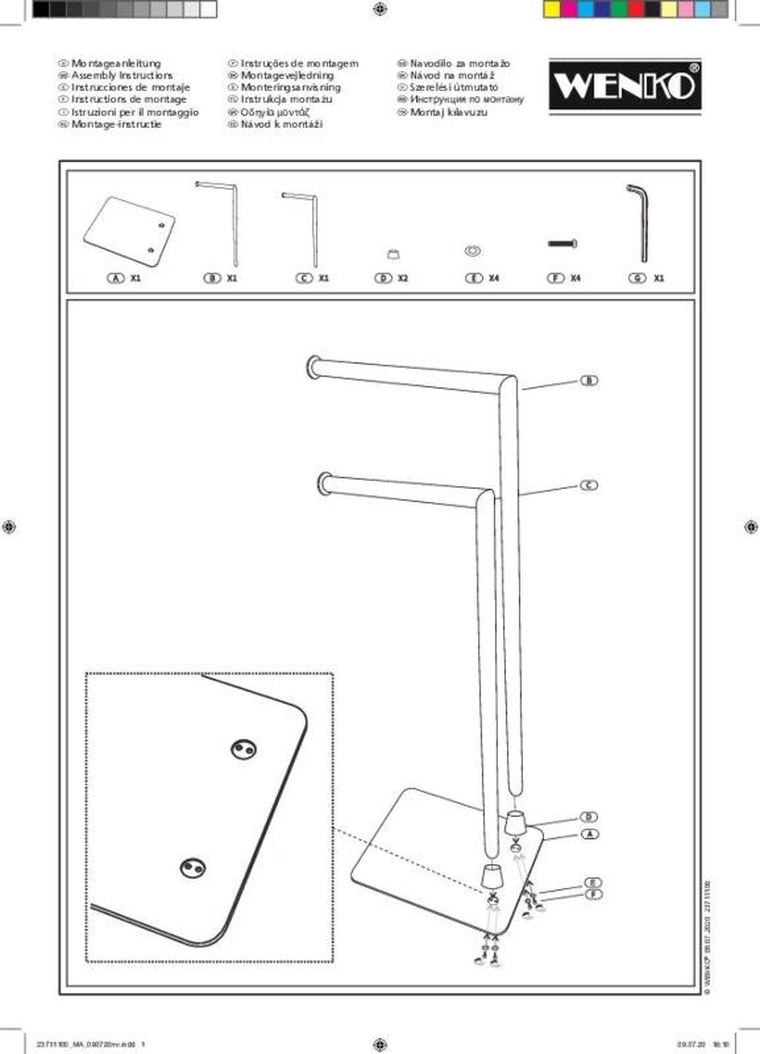 Wenko, metalowy wieszak na ręczniki hella, dwuramienny