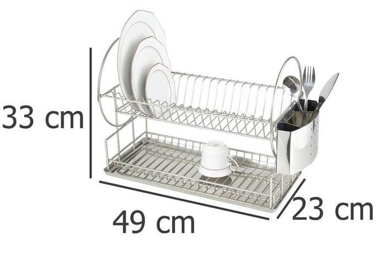 Wenko, ociekacz do naczyń, suszarka na naczynia ze stali nierdzewnej, 2 poziomy