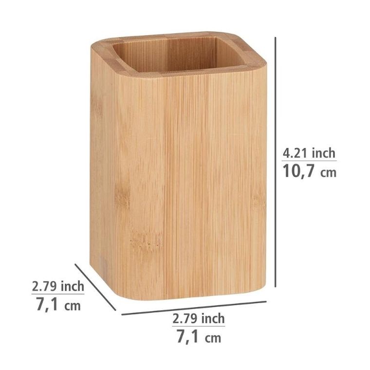 Wenko, pojemnik na szczoteczki do zębów bambusowy, Ø 7,1 cm