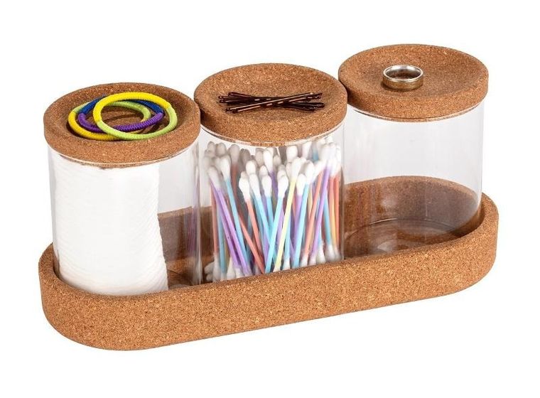 Wenko, pojemniki na płatki kosmetyczne i patyczki, Apiro, 3 szt.