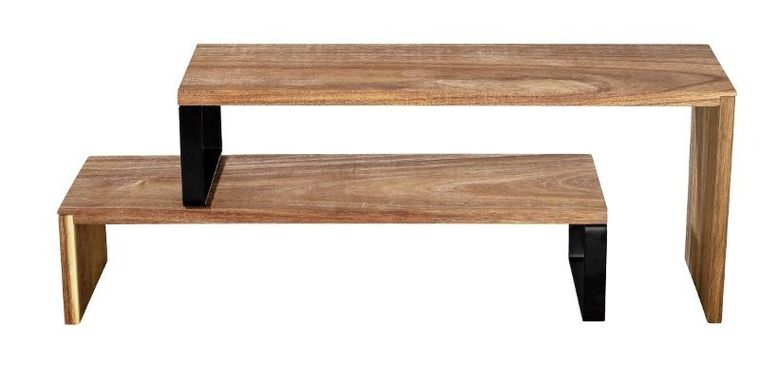 Wenko, półka kuchenna narożna, drewno akacjowe, Vali