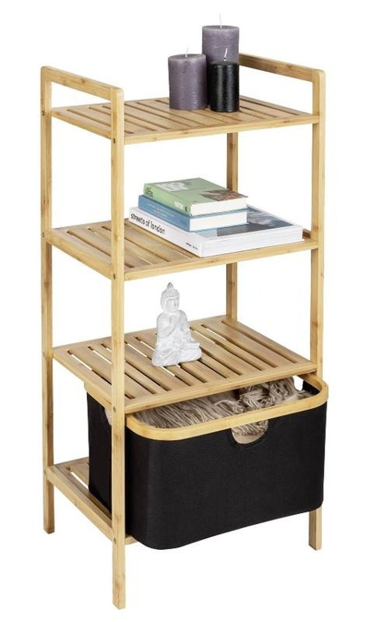 Wenko, regał łazienkowy z 3 poziomami, bambus, Ecori