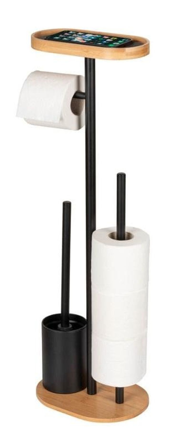 Wenko, Rivalta, stojak na papier toaletowy i szczotkę wc z półką na telefon, 4w1