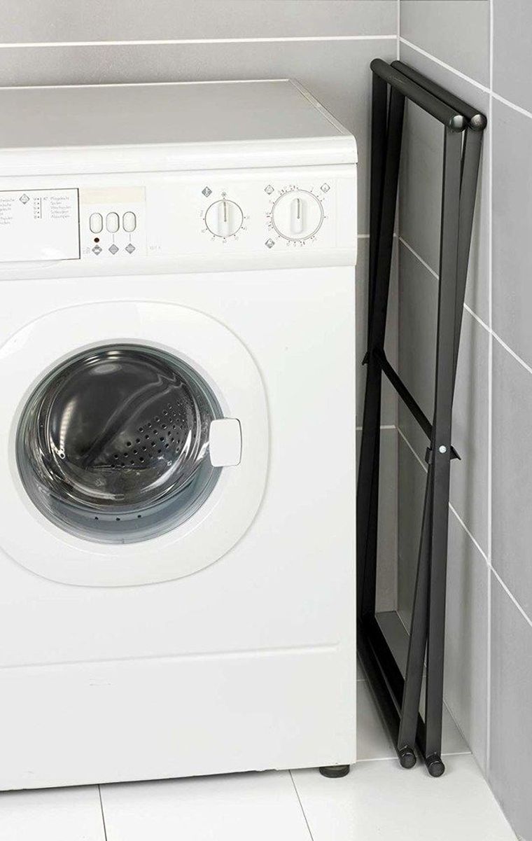 Wenko, składany wieszak na ręczniki i ubrania, Lava, czarny