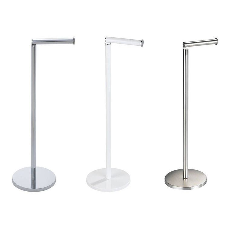 Wenko, stojak na papier toaletowy z uchwytem, srebrny, 2w1