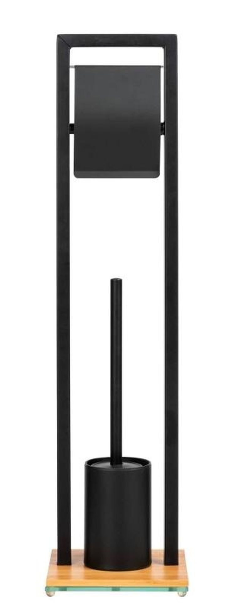 Wenko, stojak na papier toaletowy ze szczotką do wc, Bambusa, z bambusową podstawą