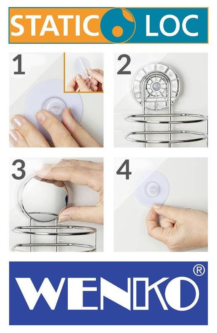 Wenko, uchwyt na suszarkę do włosów Osimo Static-Loc, stal chromowana