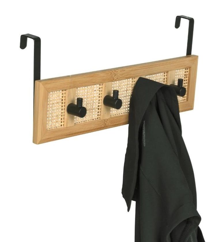 Wenko, wieszak na drzwi, Allegre Bamboo, 4 haczyki