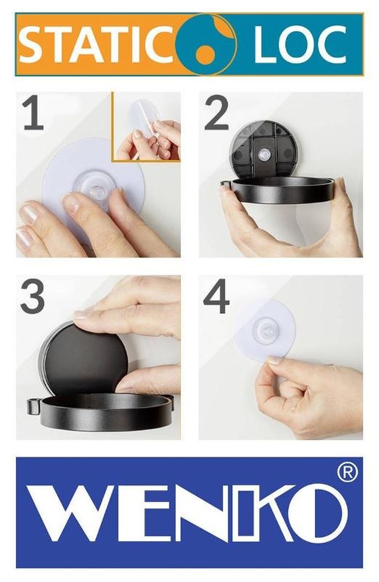 Wenko, wieszak na ręczniki, Pavia Static-Loc, 2 szt.