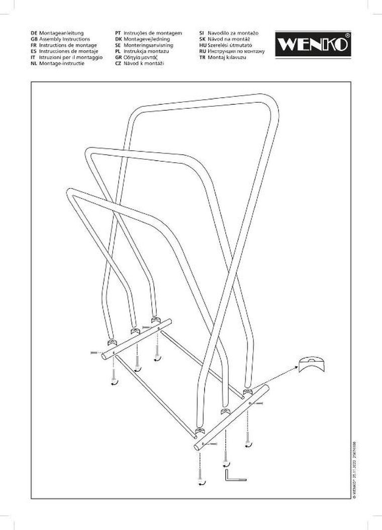 Wenko, wieszak na ręczniki z 3 drążkami, czarna stal lakierowana, Granelli