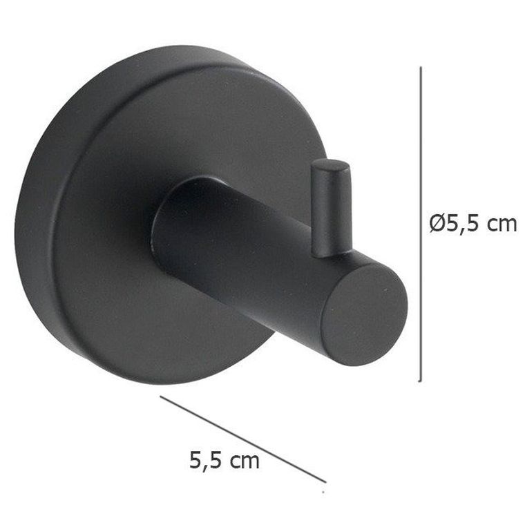 Wieszak na ręczniki, pojedynczy, Bosio, czarny