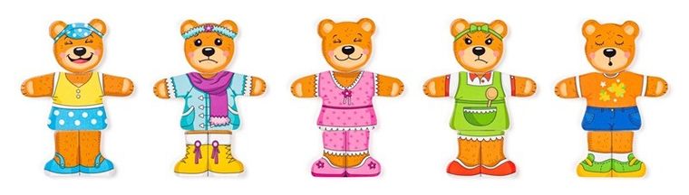 Woodyland, misiowa rodzina, układanka drewniana