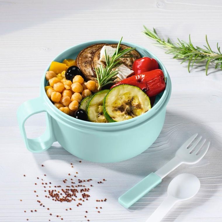 Xavax, To go, pojemnik na żywność z widelcem i łyżką 1100 ml