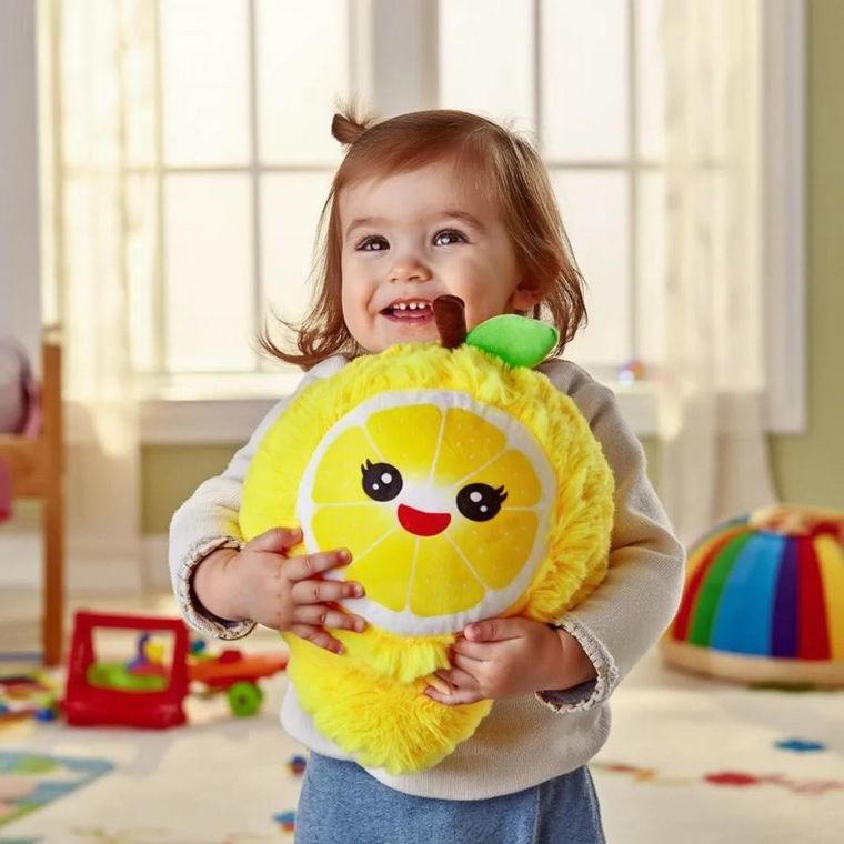 Xqmax, piłka pluszowa emoji, owoc, żółta, 23 cm