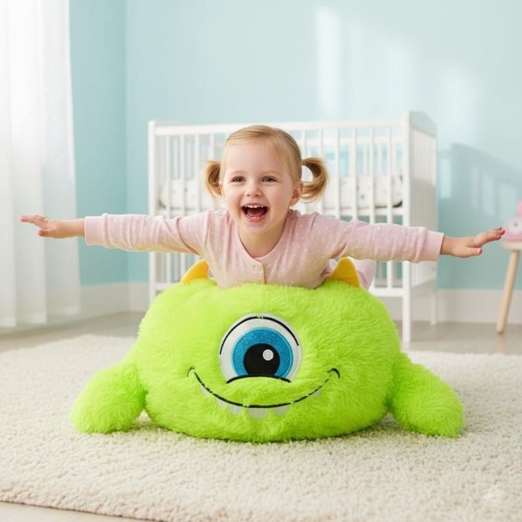 Xqmax, piłka pluszowa emoji z rączkami, zielona, 40 cm