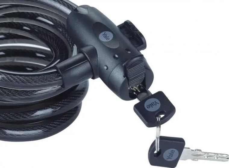 Yale, Essential Security Keyed Cable Lock, linka rowerowa stalowa na klucz, 12-2000 mm