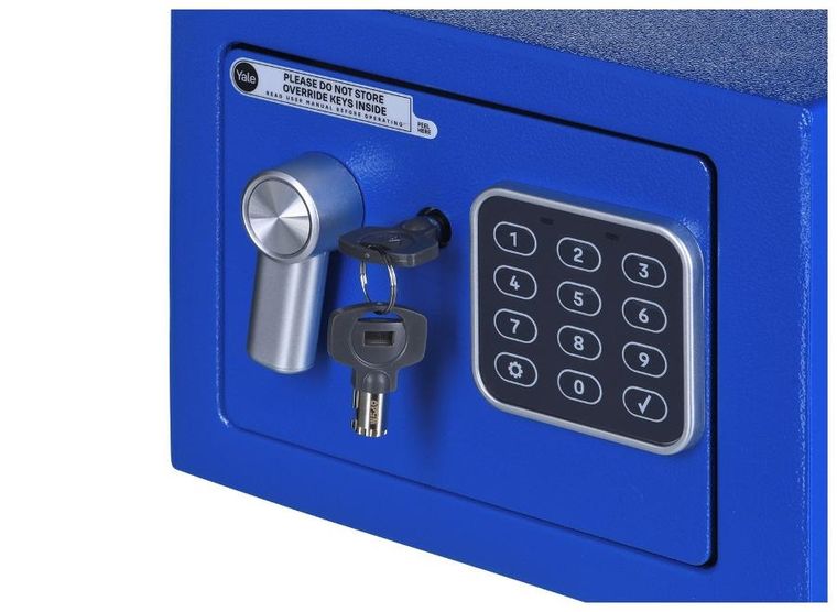 Yale, Mini Electronic Safe Blue, sejf podstawowy, mini, niebieski