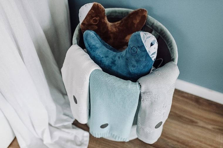 Yoonco, Berry, Ptaszek, poduszka dziecięca, mini, niebieski