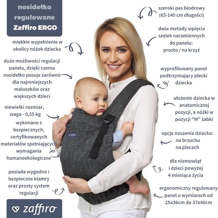 Zaffiro, Ergo, nosidełko regulowane, Herbejo