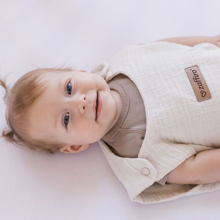 Zaffiro, Malaga, śpiworek do spania, muślinowy, TOG 1.5, vanilla, 6-12m