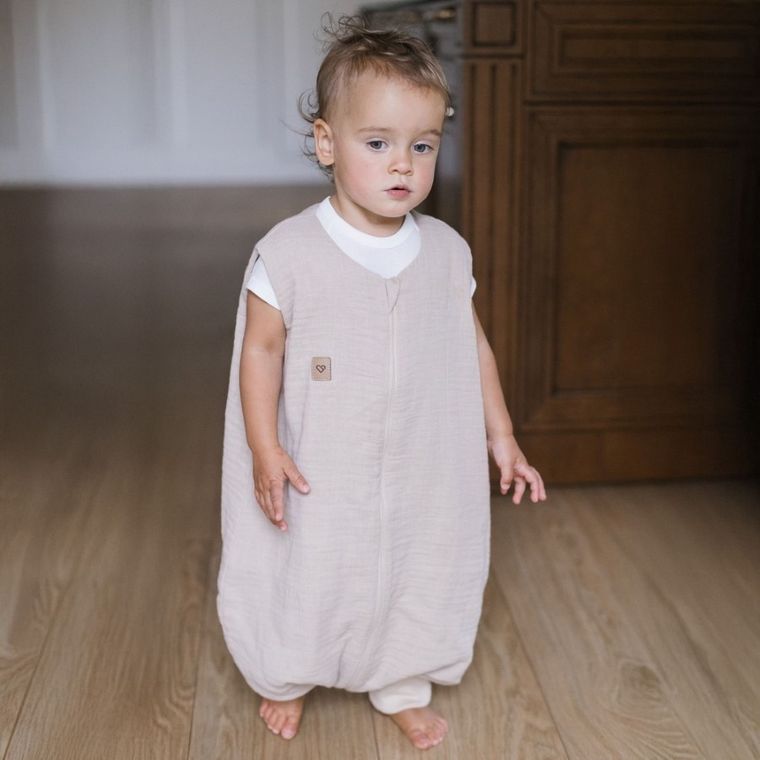 Zaffiro, Malaga, śpiworek do spania z nogawkami, muślinowy, TOG 1.5, beige, 1-2l