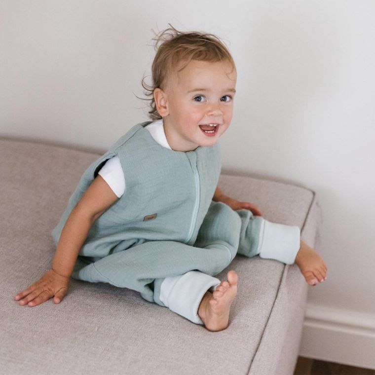 Zaffiro, Malaga, śpiworek do spania z nogawkami, muślinowy, TOG 1.5, mint, 1-2l