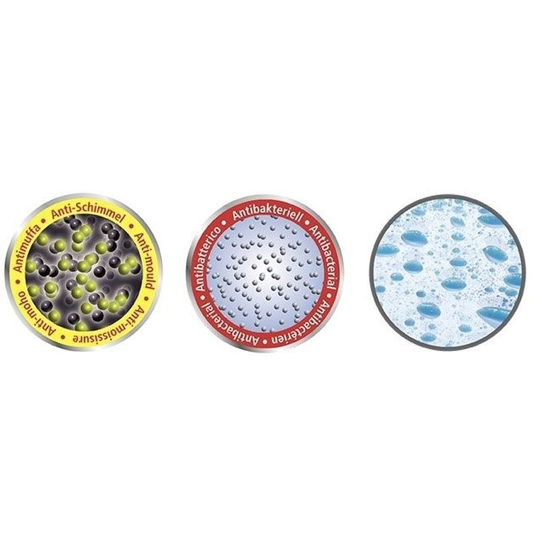 Zasłona prysznicowa, Palais + 12 pierścieni mocujących, 200-180 cm