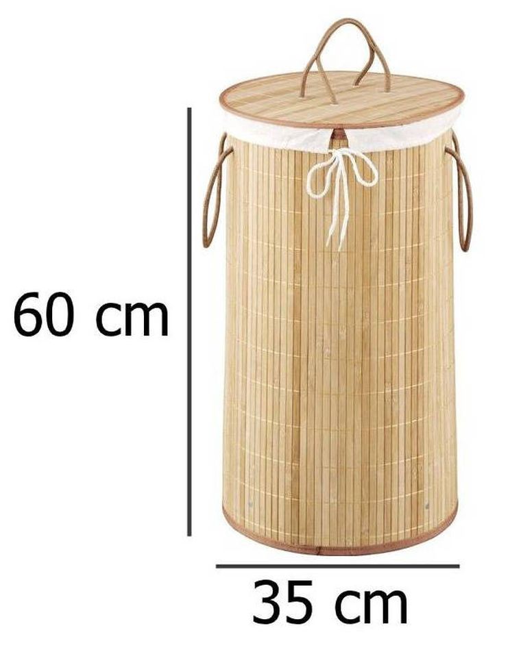 Zeller, Bambusowy kosz na pranie, jasny brąz, 55 litrów