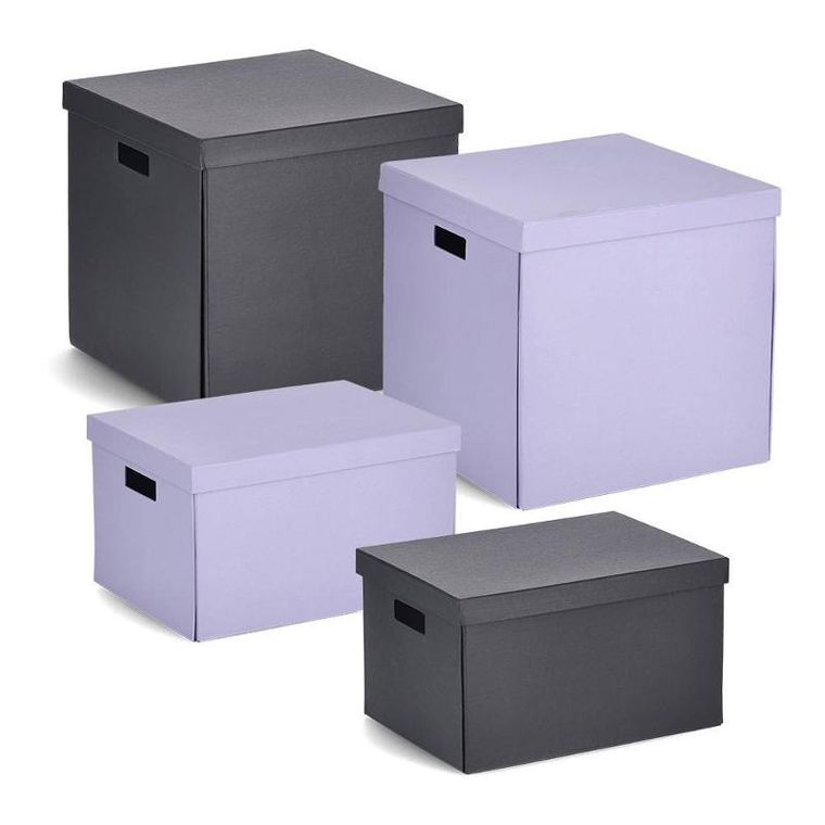 Zeller, pojemnik do przechowywania z pokrywką, karton z recyklingu, 25-35-20 cm