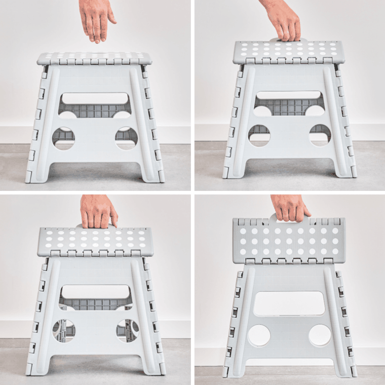 Zeller, składany stołek antypoślizgowy, 35-28-22 cm, jagodowy