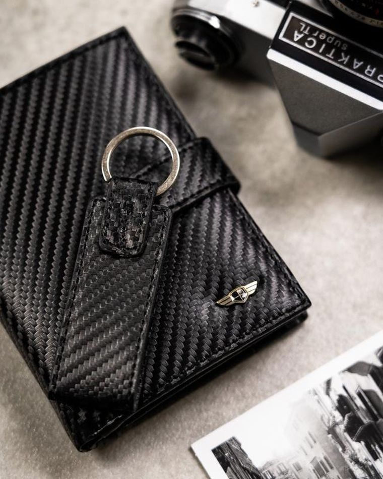 Zestaw prezentowy: Portfel, Brelok, czarny, Peterson