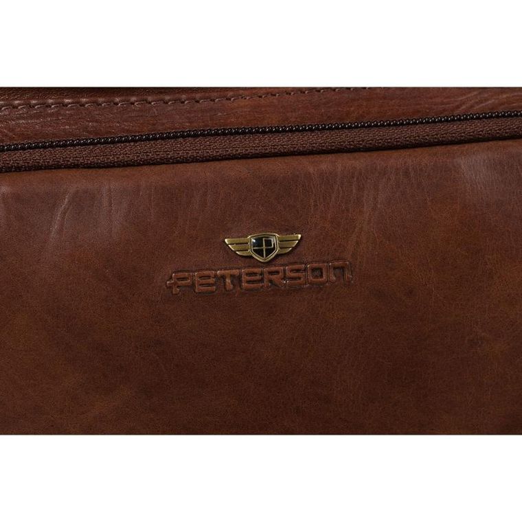 Zestaw, Saszetka na biodro, nerka, Etui na klucze, brązowy, skórzany, Peterson