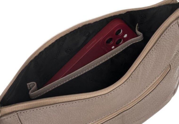 Zestaw: Torebka skórzana, Portfel, beżowy, Peterson