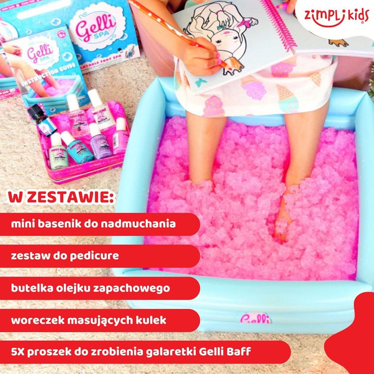 Zimpli Kids, Gelli Spa, domowe spa dla stóp z miską, przybornikiem i galaretką