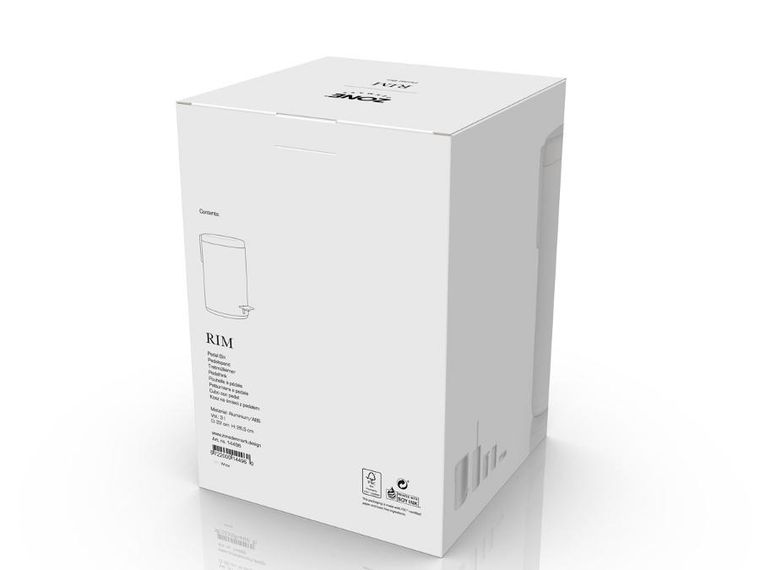 Zone Denmark, kosz na śmieci pedałowy Rim, 3l, white