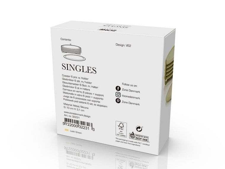 Zone Denmark, Singles, podstawki pod szklanki, leek green
