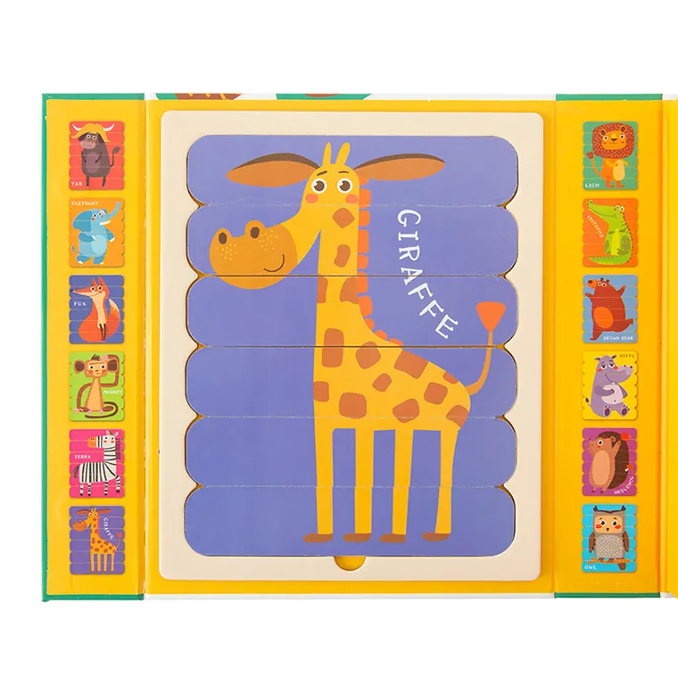 Zwierzęta, puzzle patyczki, układanka, 36 elementów