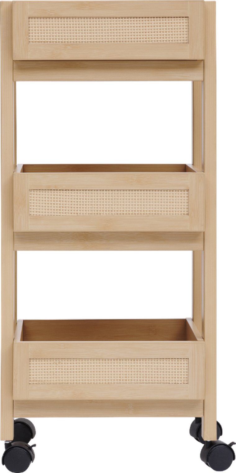 5five Simply Smart, Cane, wózek kuchenny na kółkach, plecionka wiedeńska, 39,6-30-85,5 cm