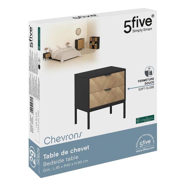 5five Simply Smart, Chevrons, szafka nocna, 50-40-45 cm