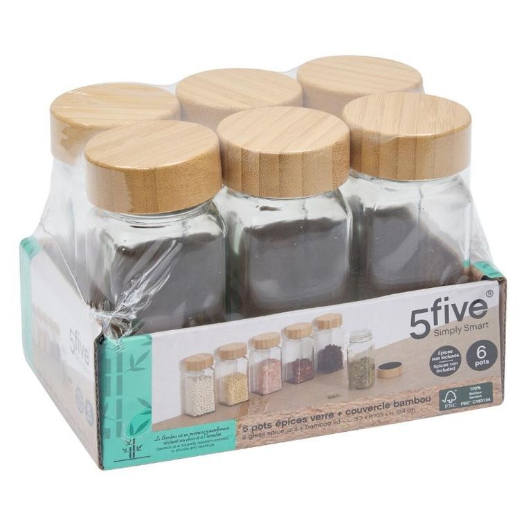 5five Simply Smart, Formo, zestaw pojemników na przyprawy, 6-120 ml
