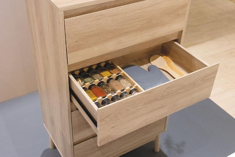 5five Simply Smart, organizer na przyprawy do szuflady lub na blat, 15 słoików