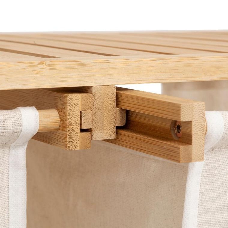 5five Simply Smart, regał bambusowy z koszem na pranie, Tidy box,, 72-33-109 cm