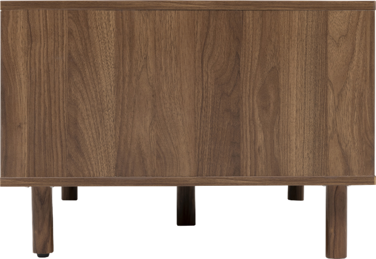 5five Simply Smart, Slidy, stolik kawowy z zamkniętymi półkami, kolor ciemnego drewna, 108-60-42 cm