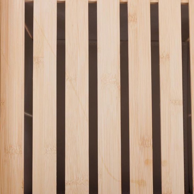 5five Simply Smart, Tidy, regał bambusowy z dwoma materiałowymi koszami, 34,7-33-77,5 cm