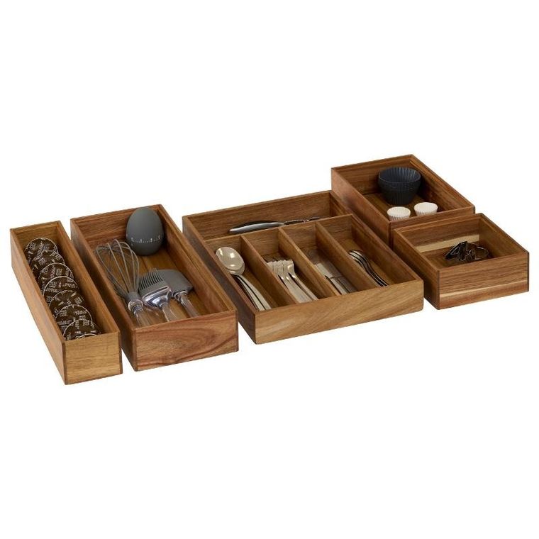 5five Simply Smart, Tidy Smart, organizer na sztućce, drewniany, 26-35-5 cm