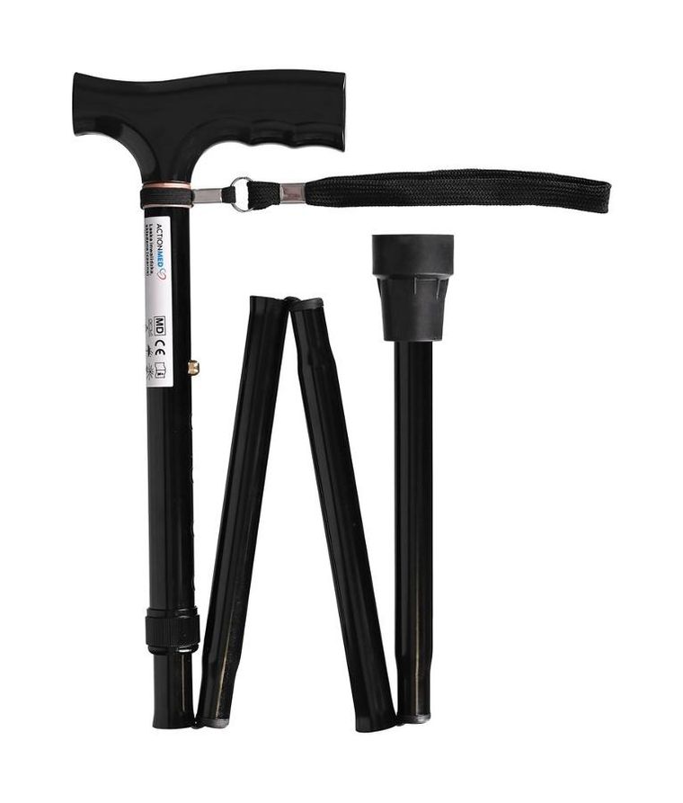 Actionmed, laska inwalidzka, składana, czarna