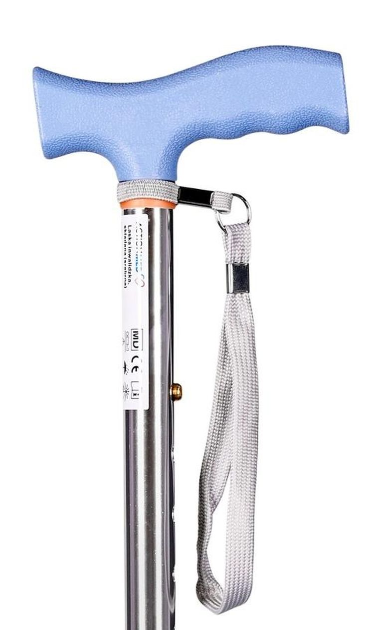 Actionmed, laska inwalidzka, składana, srebrna