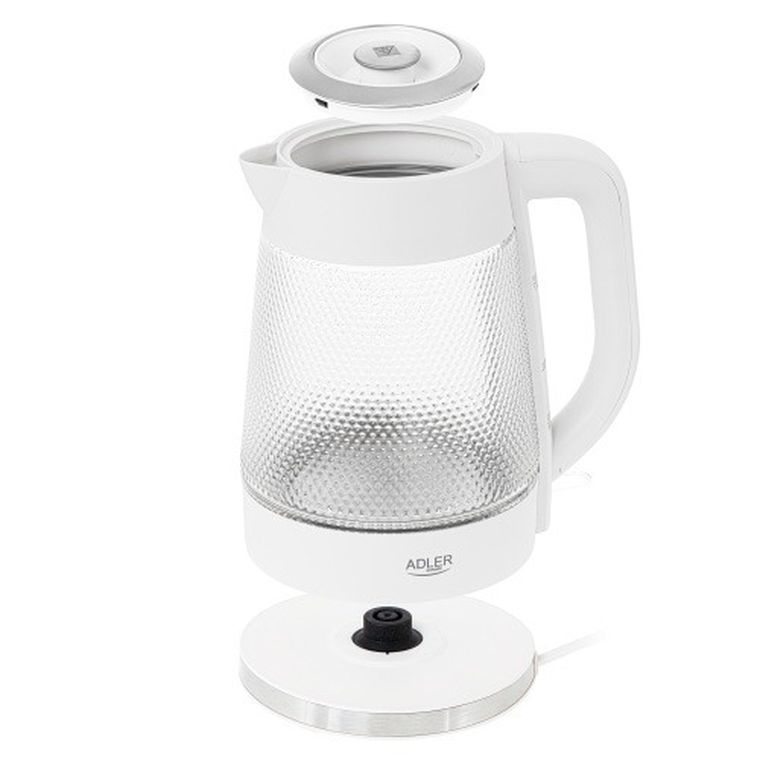 Adler, czajnik elektryczny, szklany, LED, 1,8l