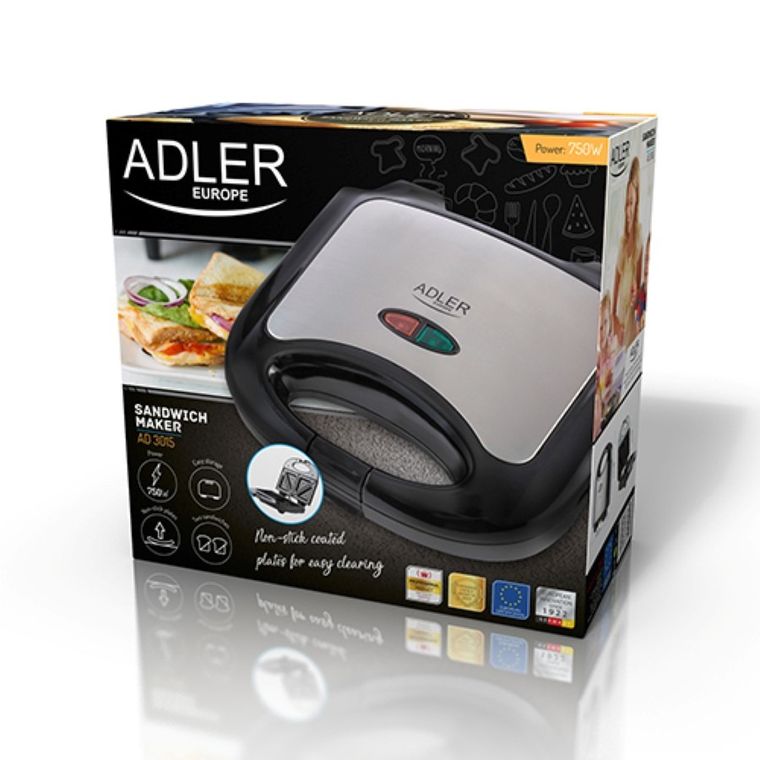 Adler, opiekacz do kanapek, 750W, AD 3015