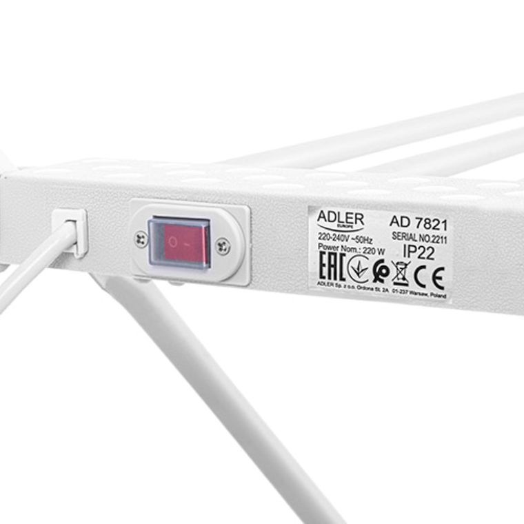 Adler, składana elektryczna suszarka do ubrań, AD 7821